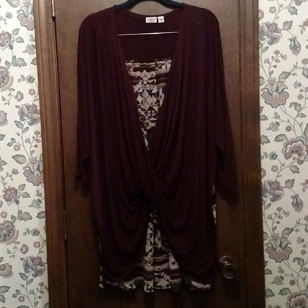 Cato Burgundy Twist Front Vest